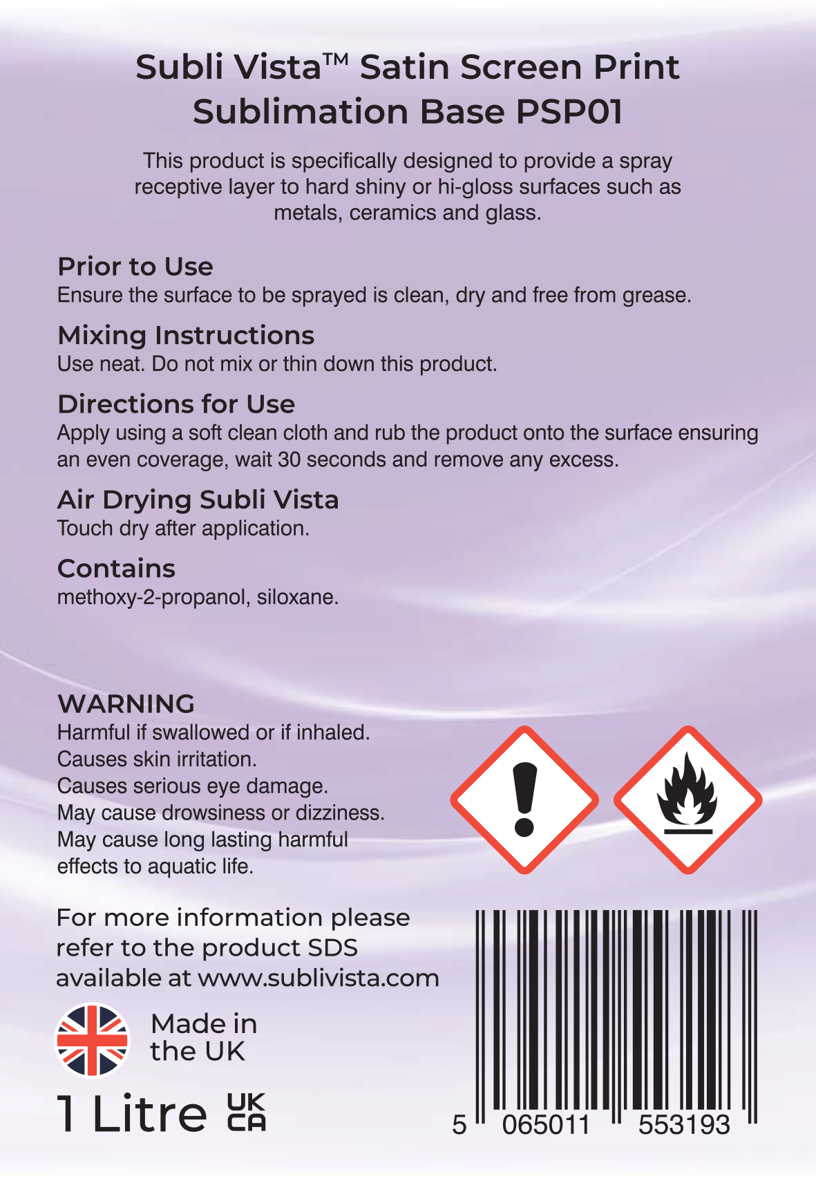 Professional Sublimation Adhesion Promoter Liquid 1 litre