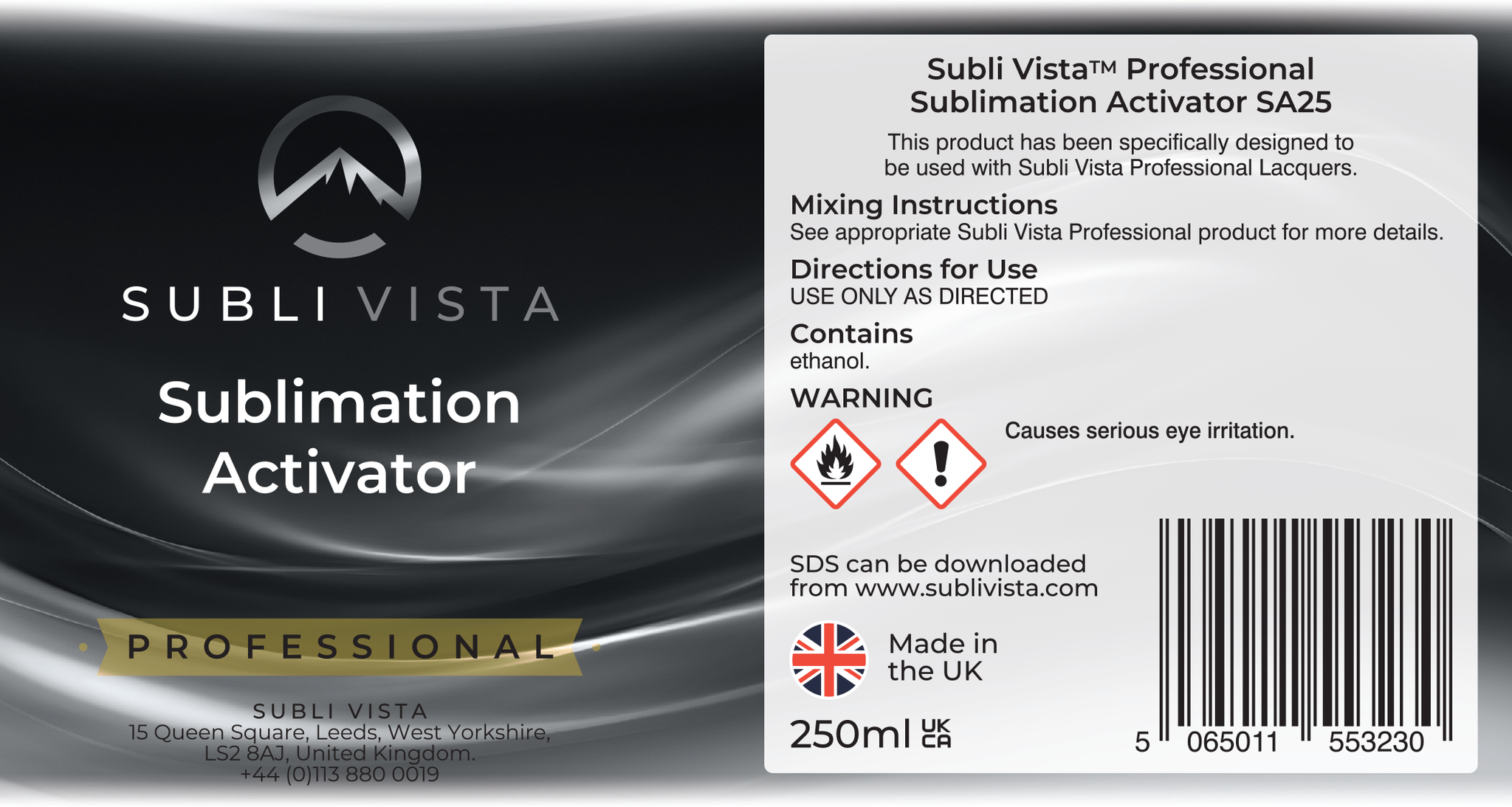 Subli Vista Professional Sublimation Activator Liquid 250ml