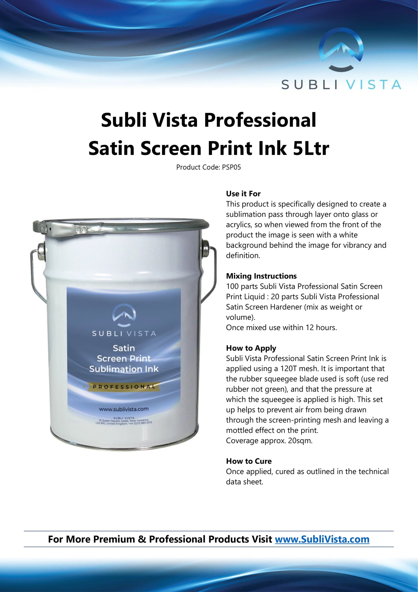 Professional Screen Print Sublimation Base Liquid 5 litres