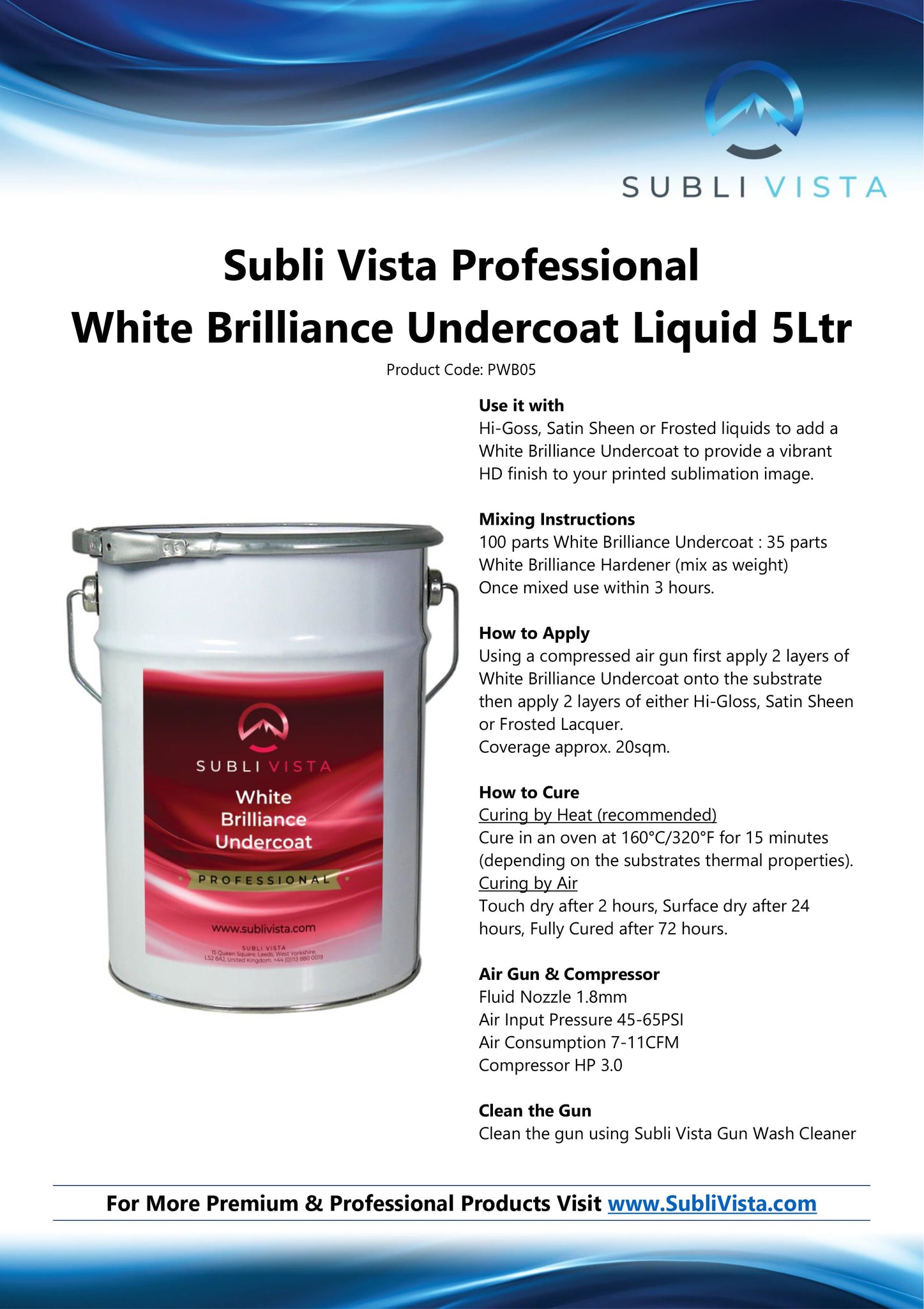 Professional White Brilliance Satin Undercoat Liquid 5 litres